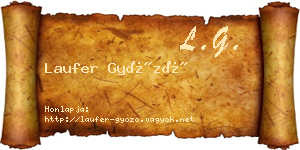Laufer Győző névjegykártya
